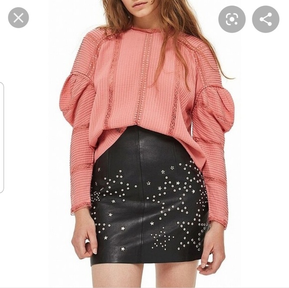 Tops - Topshop Long Sleeve Tie-Back Blouse